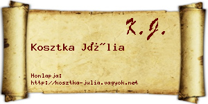 Kosztka Júlia névjegykártya