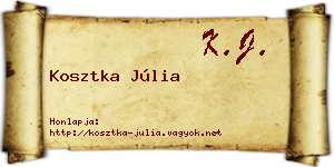 Kosztka Júlia névjegykártya